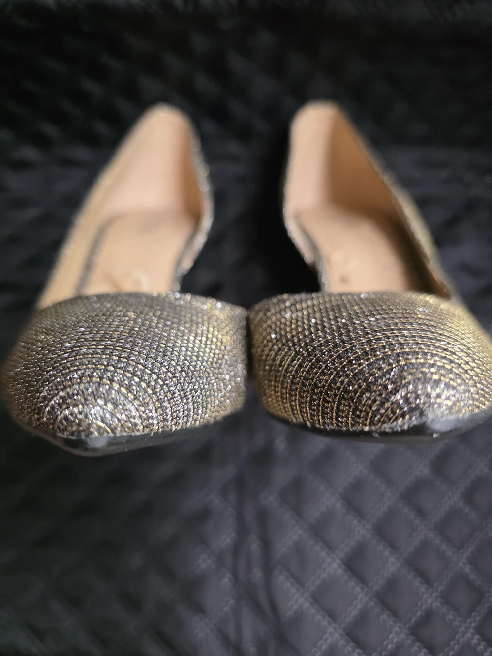 Michael Kors Dorothy Flex Glitter Pumps Gold Silver 7M Peeling Insole